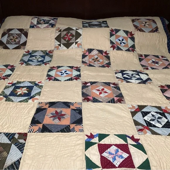 Cream Geometric Quilt Timeless Design Bedding